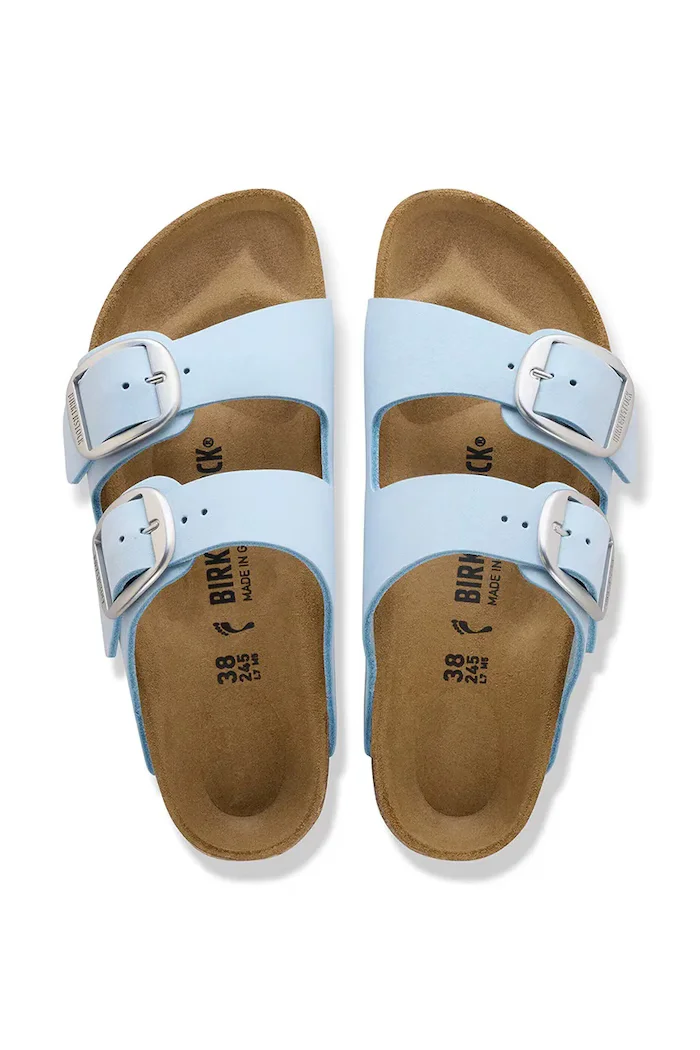 Birkenstock дамски чехли от набук Arizona Big Buckle сини 1031833