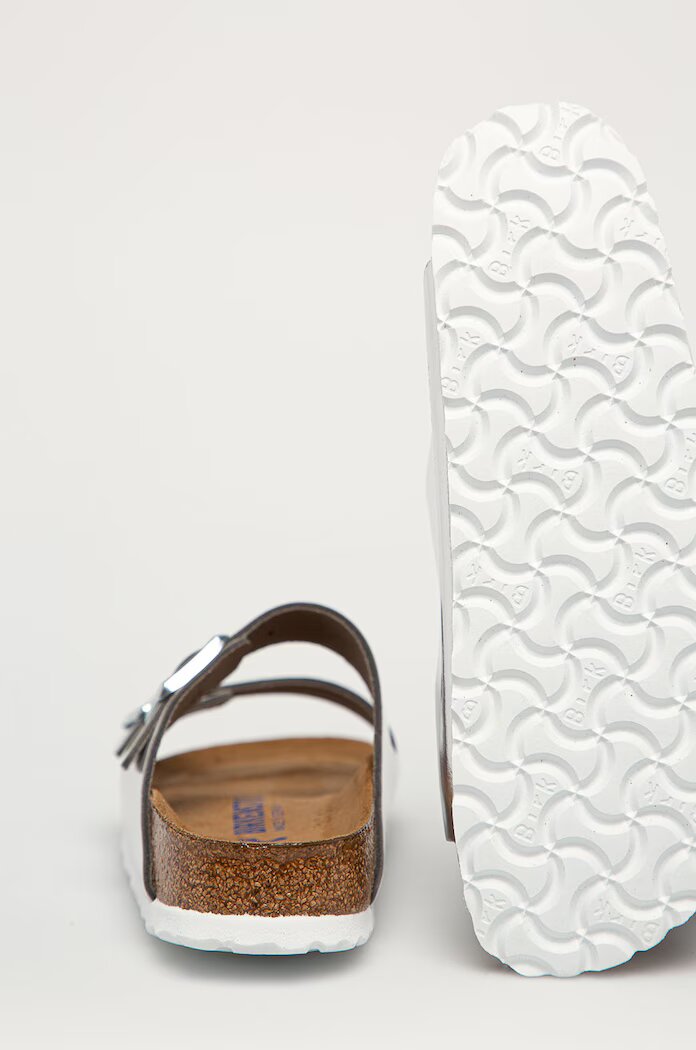 Birkenstock Кожени чехли Arizona SFB в сребристо 1005961