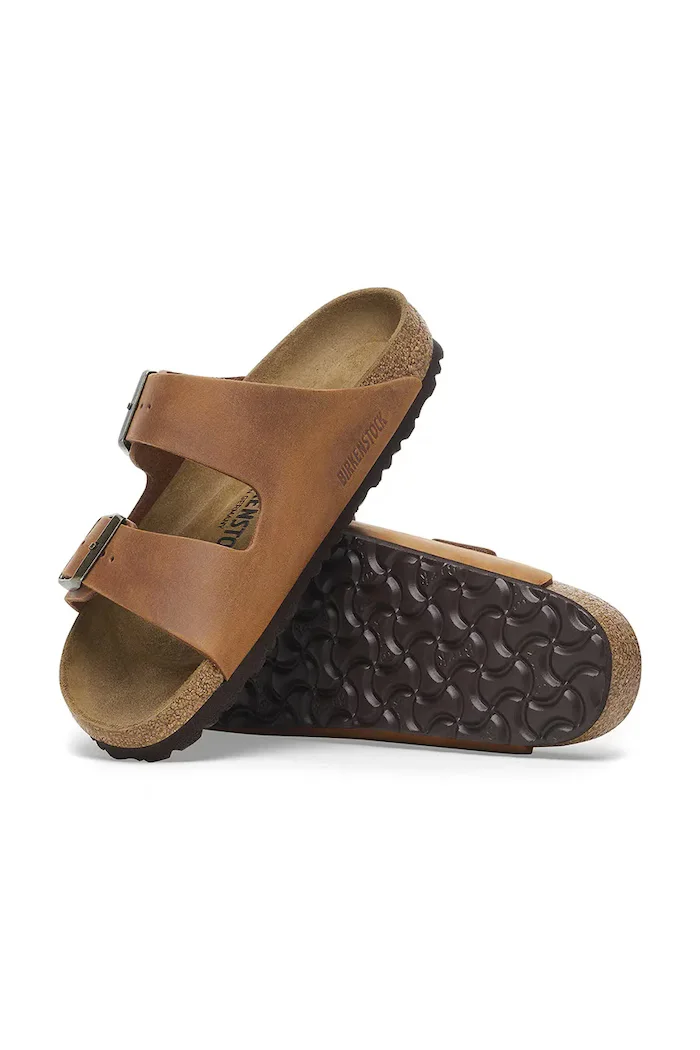 Birkenstock Кожени чехли Arizona в кафяво 1028401