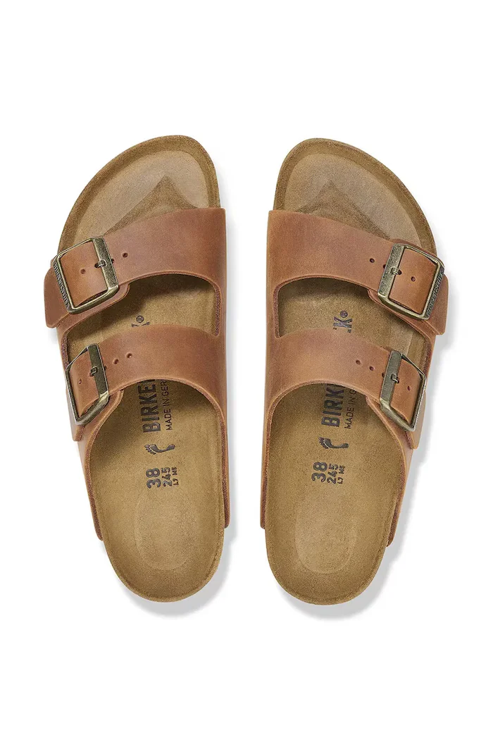 Birkenstock Кожени чехли Arizona в кафяво 1028401