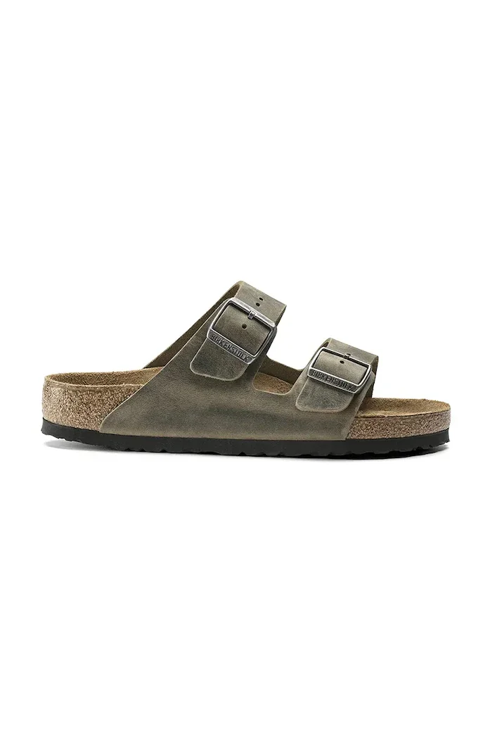 Birkenstock Кожени чехли Arizona в зелено
