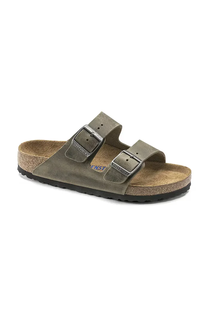 Birkenstock Кожени чехли Arizona в зелено