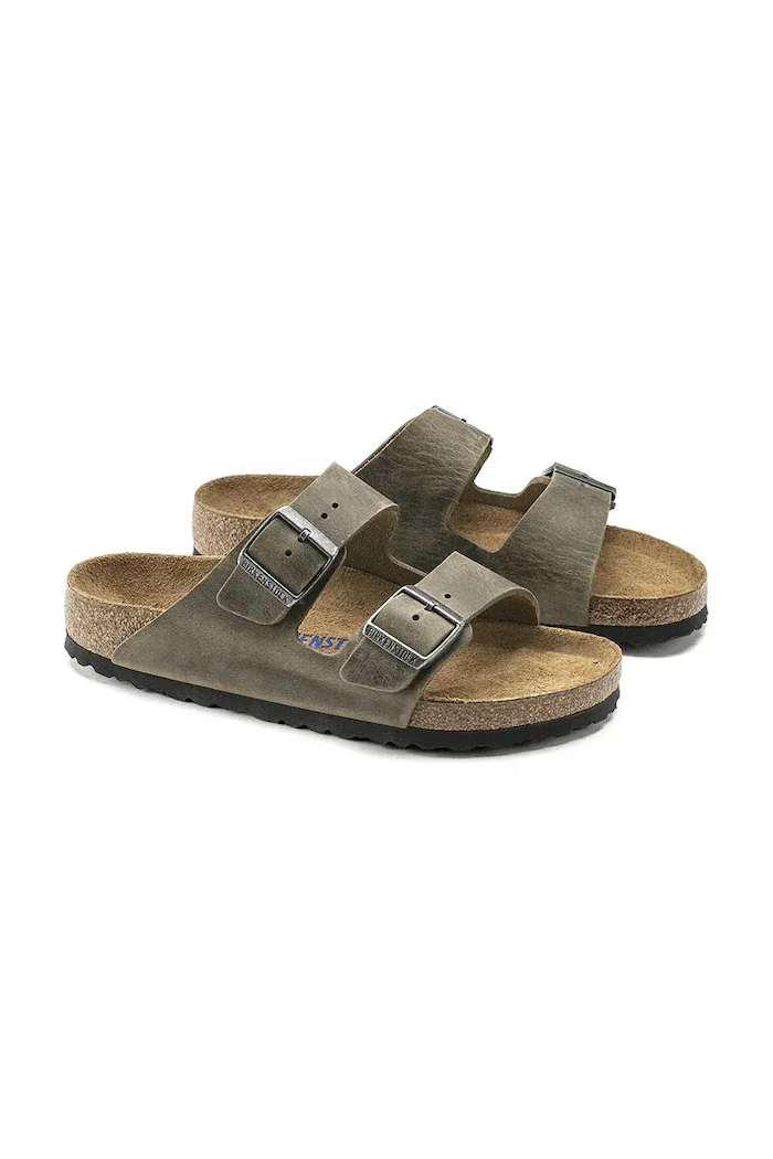 Birkenstock Кожени чехли Arizona в зелено