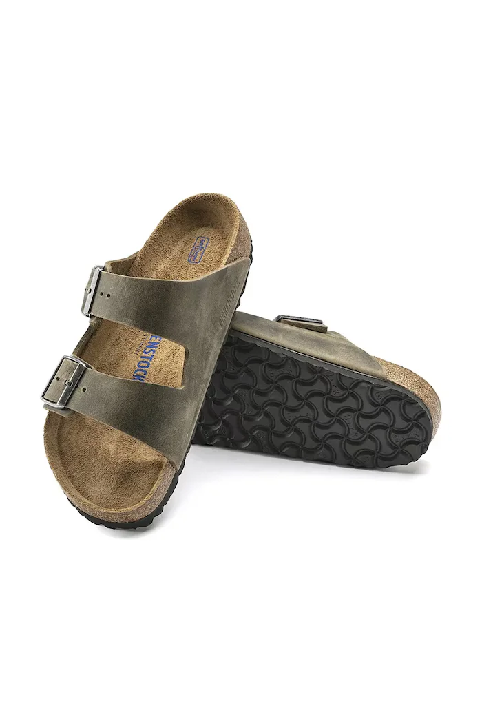 Birkenstock Кожени чехли Arizona в зелено