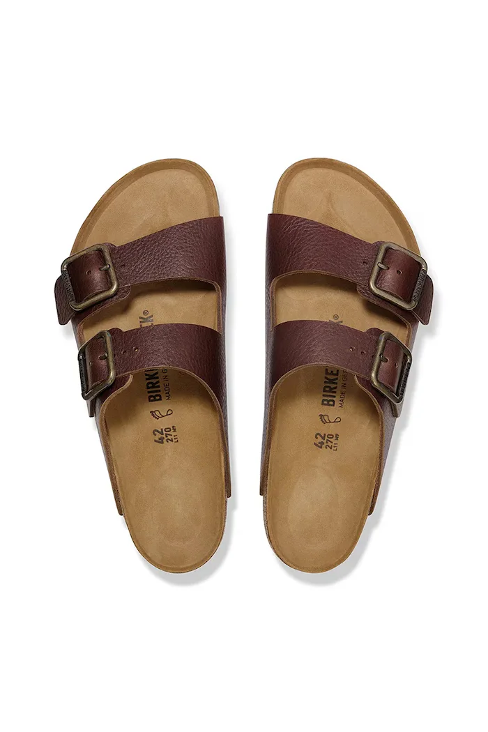 Birkenstock Кожени чехли Arizona Vintage Wood Wire Buckle мъжки в кафяво 1030702