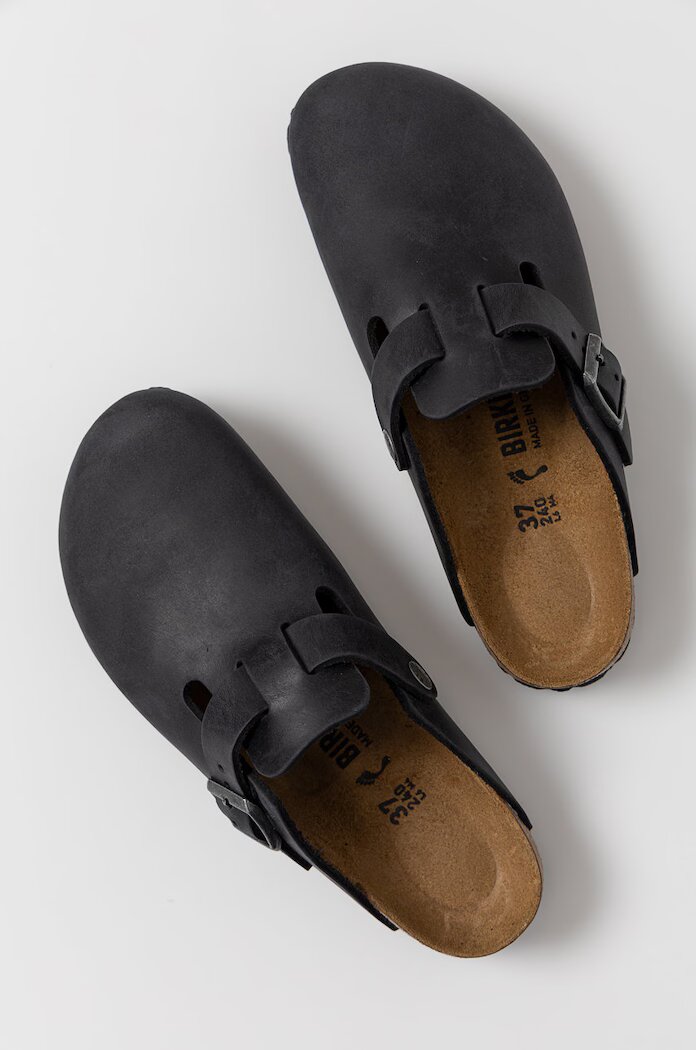 Birkenstock Кожени чехли Boston в черно 59463