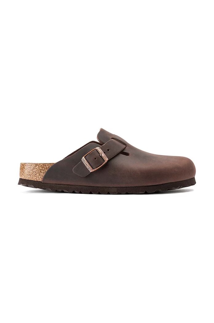 Birkenstock Кожени чехли Boston в кафяво 860131