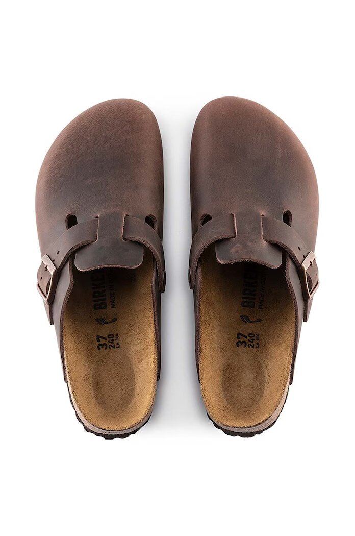 Birkenstock Кожени чехли Boston в кафяво 860131