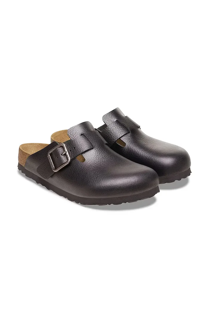 Birkenstock Кожени чехли Boston Vintage Wood Wire Buckle мъжки в черно 1030691