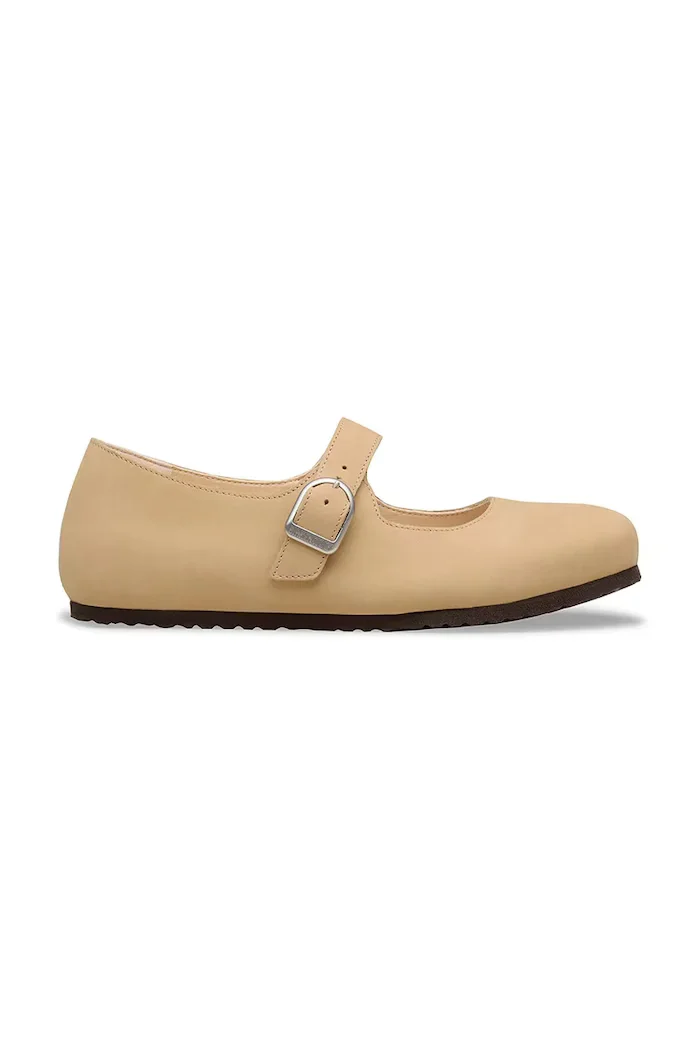 Birkenstock обувки от кожа Santa бежови 1031613