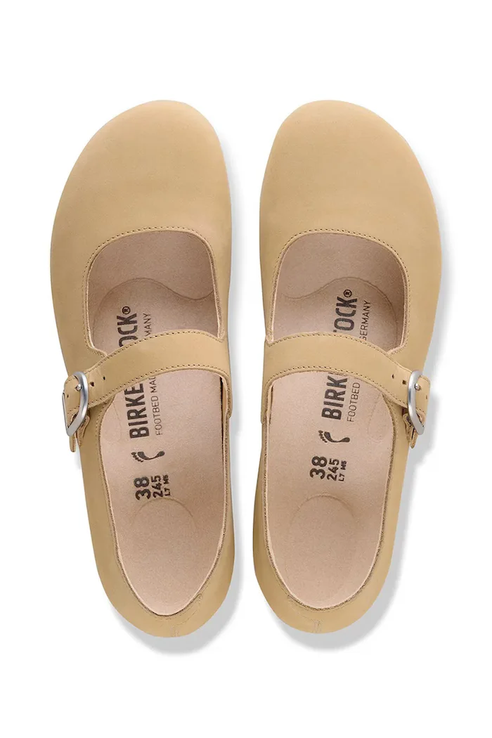 Birkenstock обувки от кожа Santa бежови 1031613