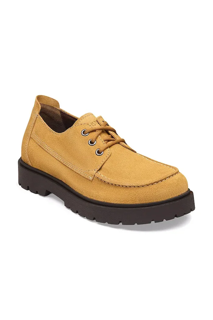 Birkenstock половинки обувки от велур Highwood Moc Lace Suede Leather кафяви 1033193