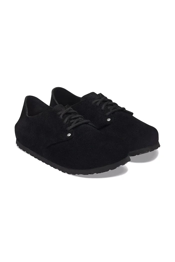 Birkenstock половинки обувки от велур Maine Suede Leather черни 1032841