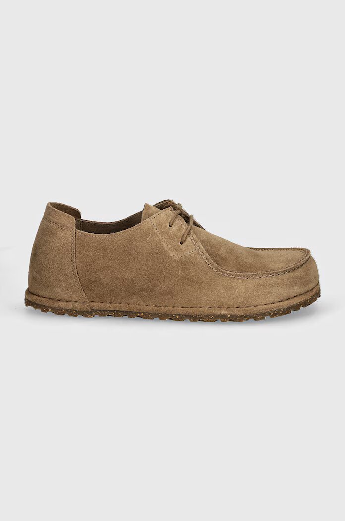 Birkenstock Половинки обувки от велур Utti Lace в бежово 1027274