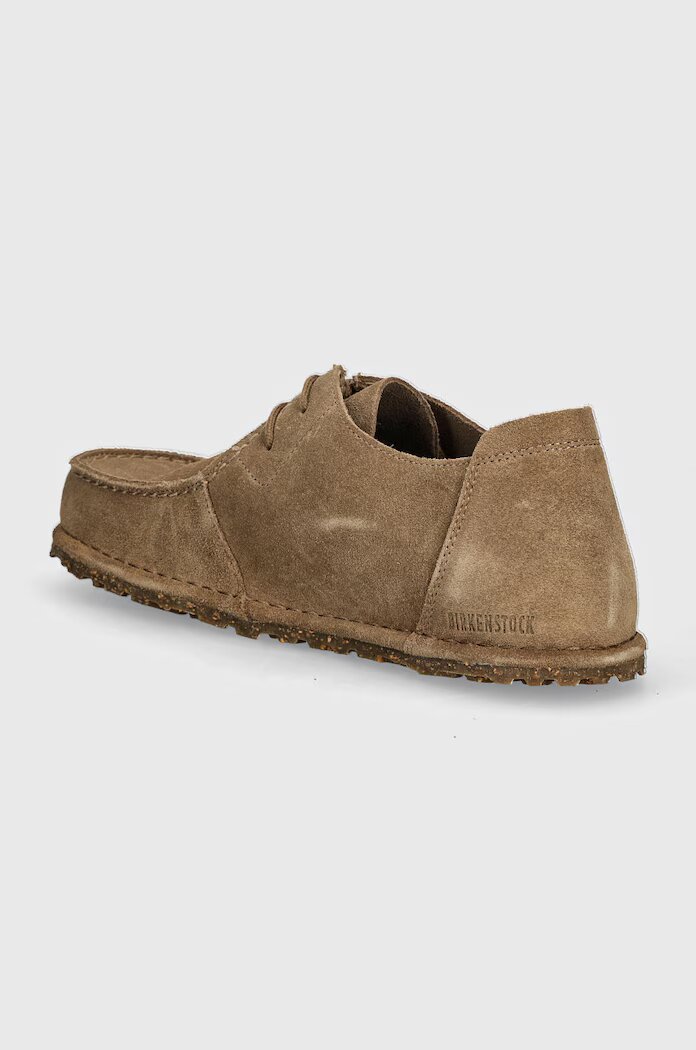 Birkenstock Половинки обувки от велур Utti Lace в бежово 1027274