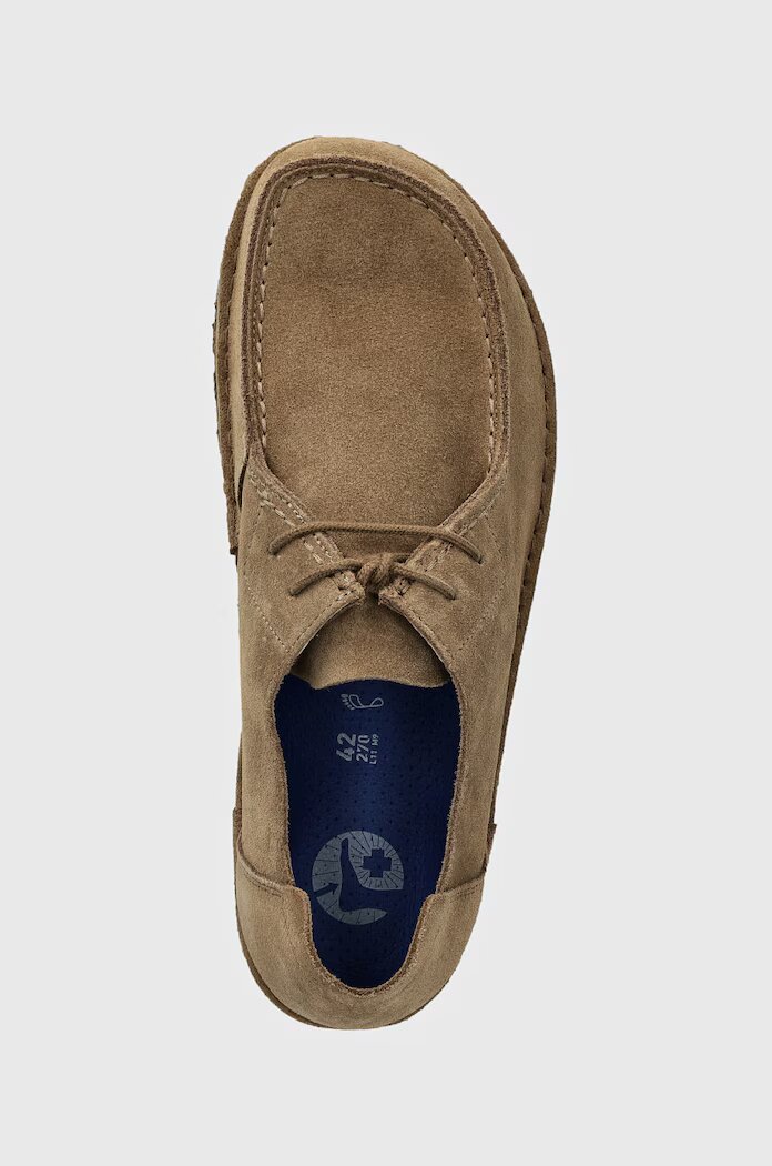 Birkenstock Половинки обувки от велур Utti Lace в бежово 1027274