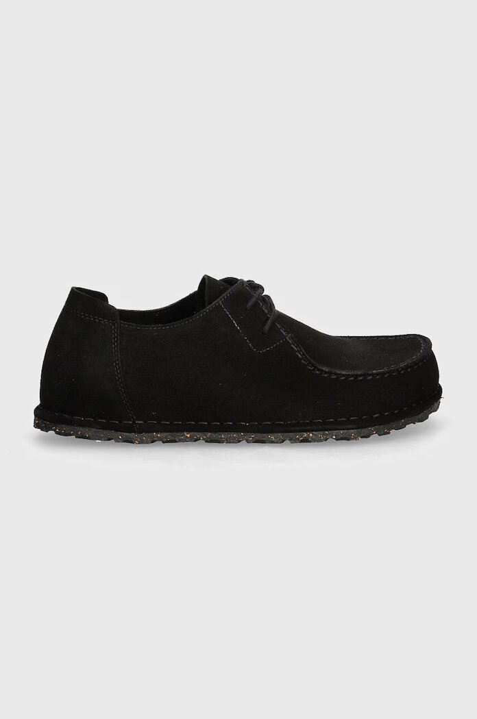 Birkenstock Половинки обувки от велур Utti Lace в черно 1028597
