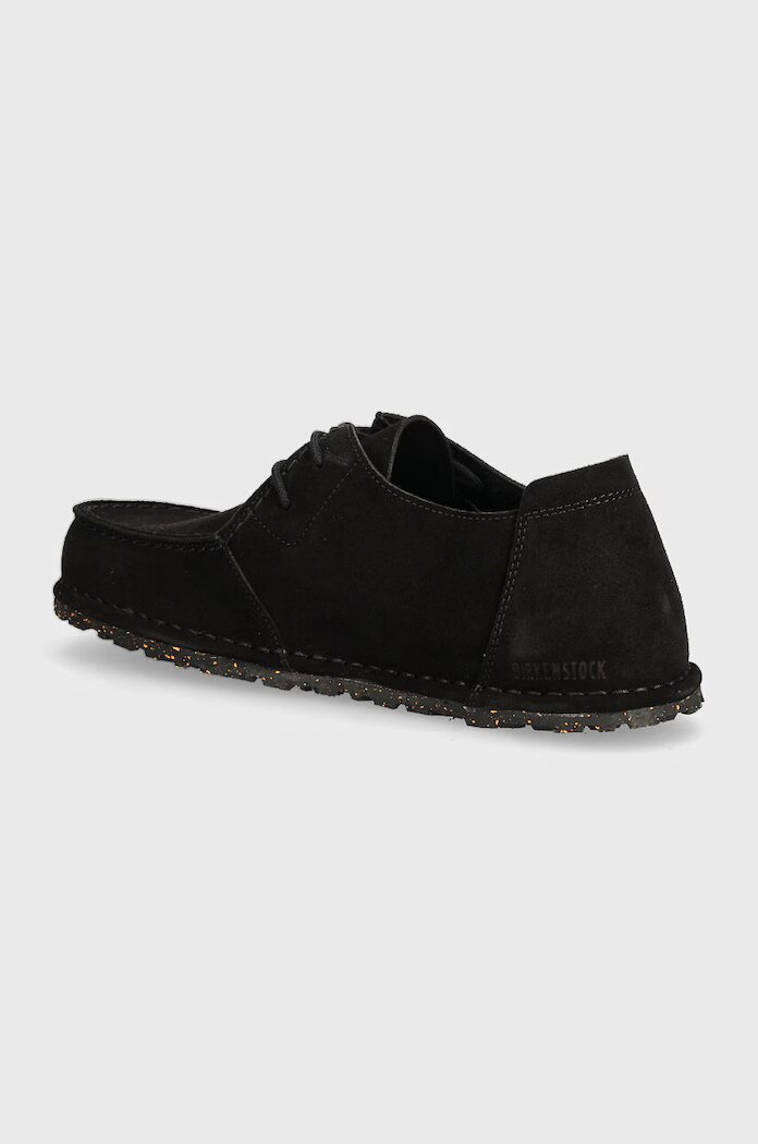 Birkenstock Половинки обувки от велур Utti Lace в черно 1028597