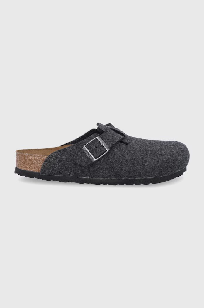 Birkenstock Вълнени пантофи Boston в тъмносиньо 160371