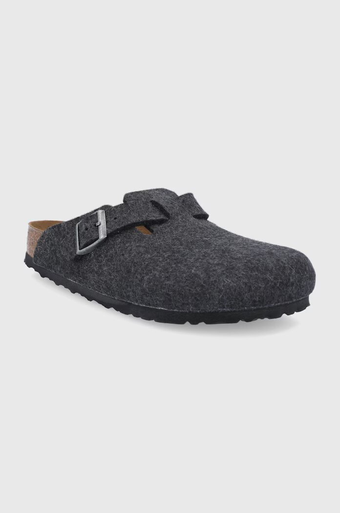 Birkenstock Вълнени пантофи Boston в тъмносиньо 160371