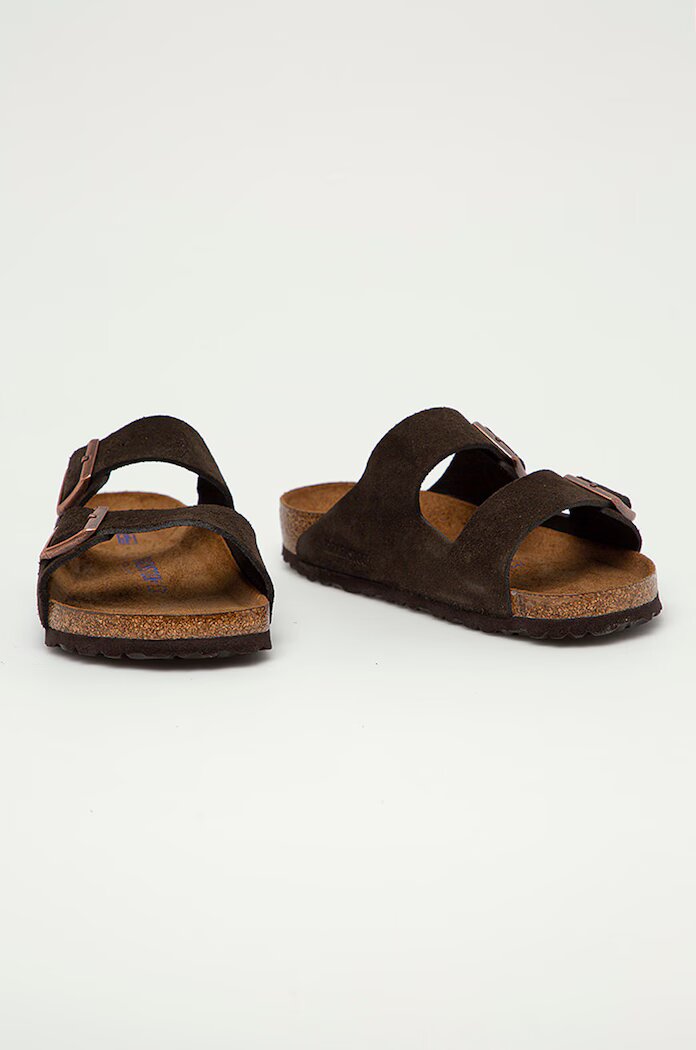 Birkenstock Велурени чехли Arizona в кафяво