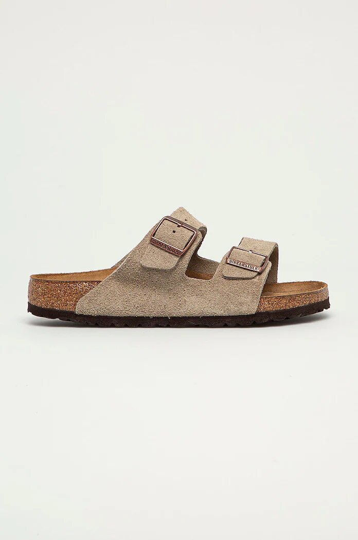 Birkenstock Велурени чехли Arizona в сиво 951301