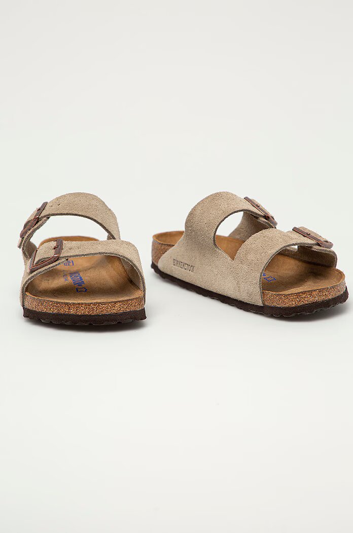 Birkenstock Велурени чехли Arizona в сиво 951301