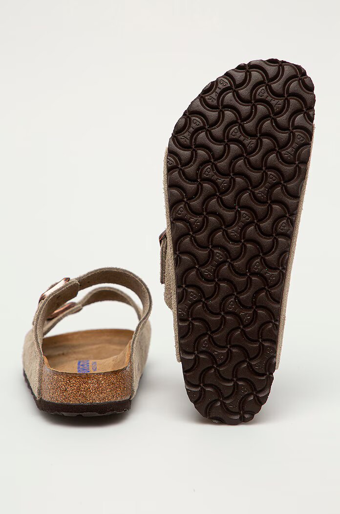 Birkenstock Велурени чехли Arizona в сиво 951301