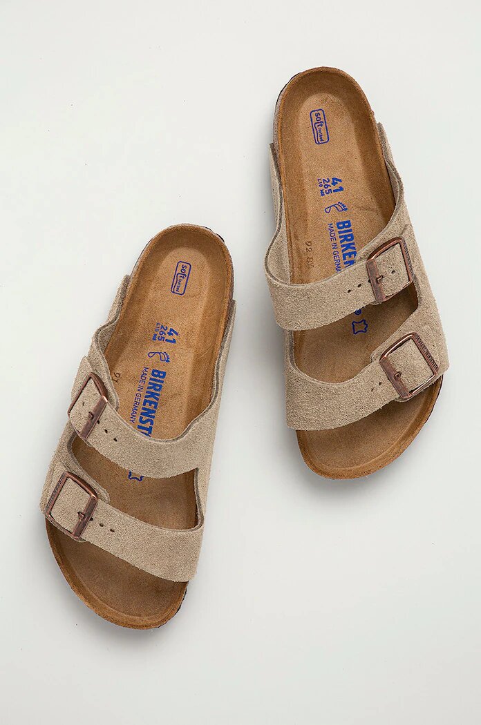 Birkenstock Велурени чехли Arizona в сиво 951301