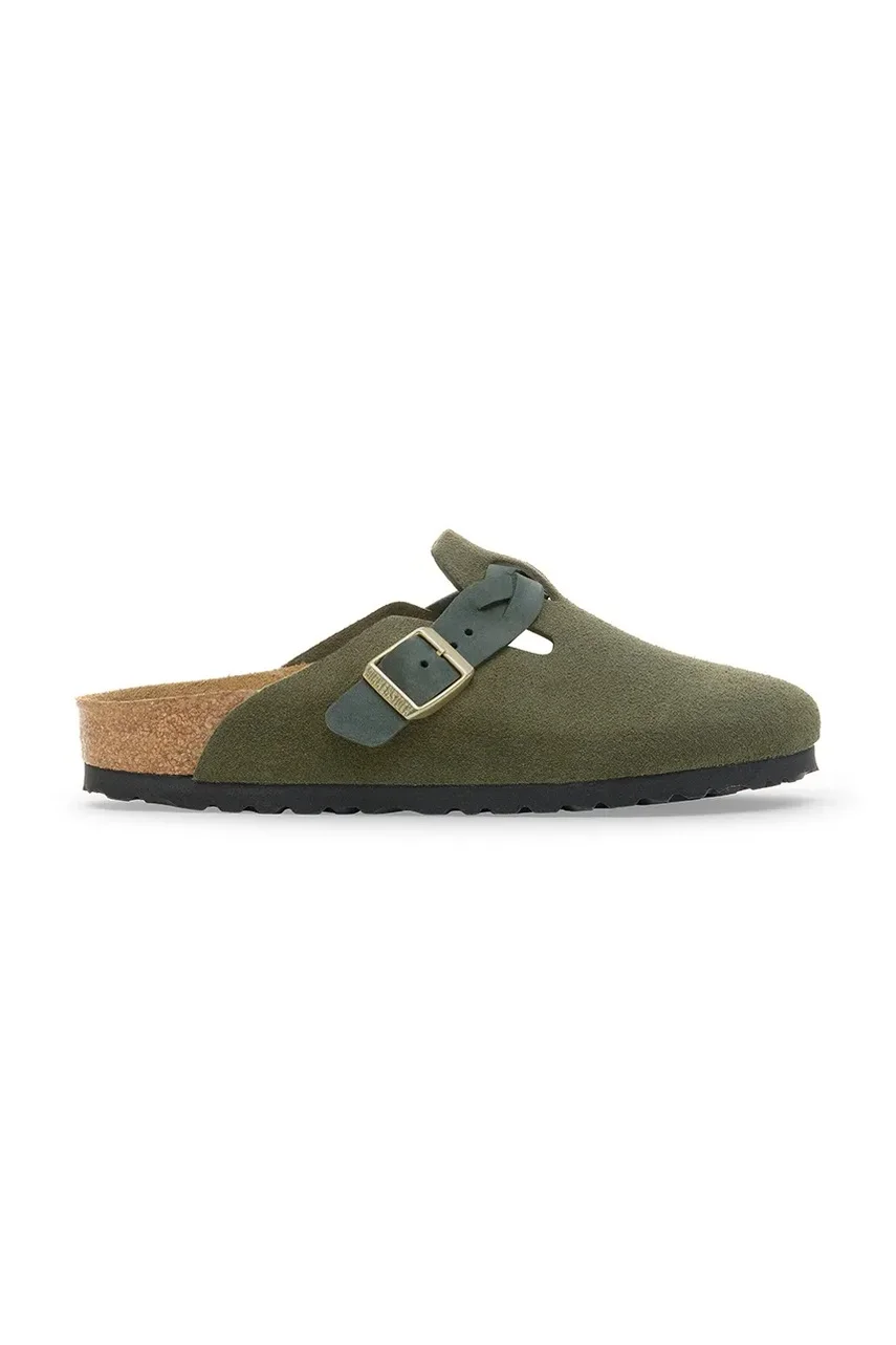 Birkenstock Велурени чехли Boston Braided