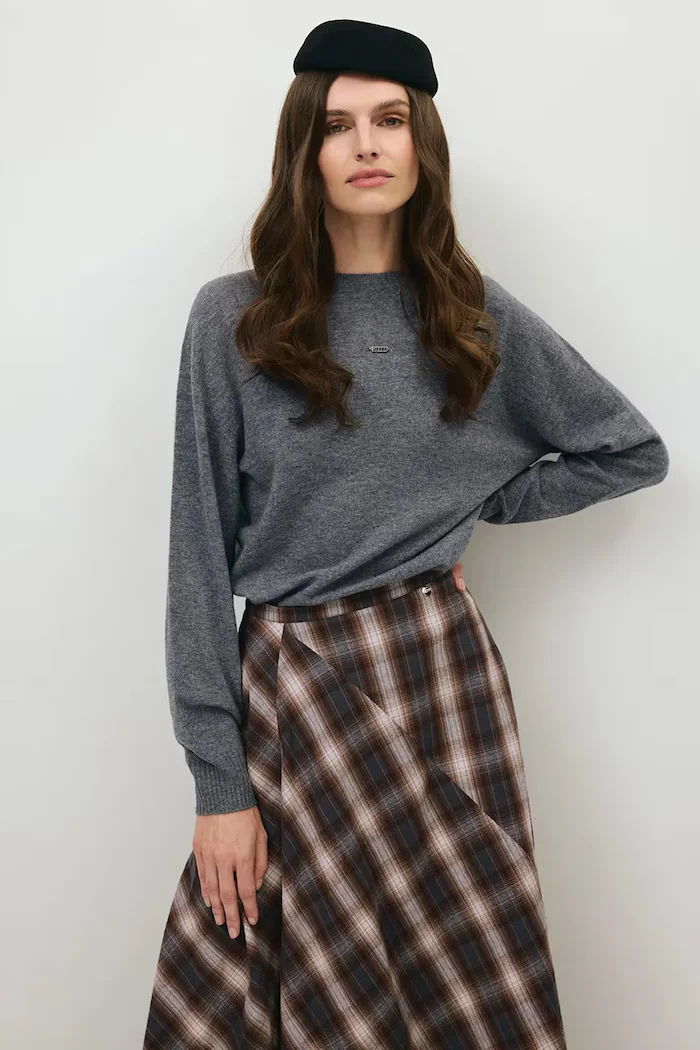 BIZUU пуловер дамски от вълна WOOLY сив WOOLY SZARY