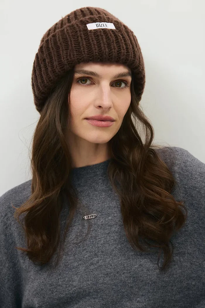 BIZUU пуловер дамски от вълна WOOLY сив WOOLY SZARY