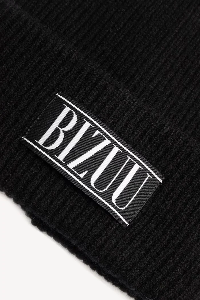 BIZUU шапка beanie дамска от вълна MOYE черна MOYE CZARNY