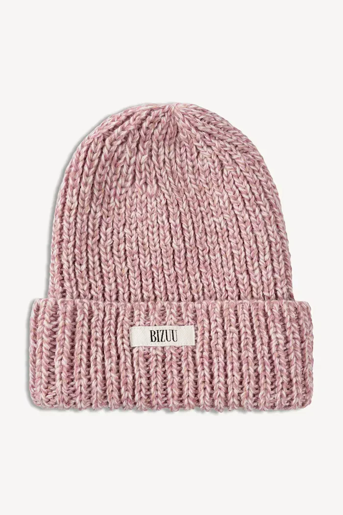 BIZUU шапка beanie дамска с вълна BALBI розова BALBI RÓŻOWY
