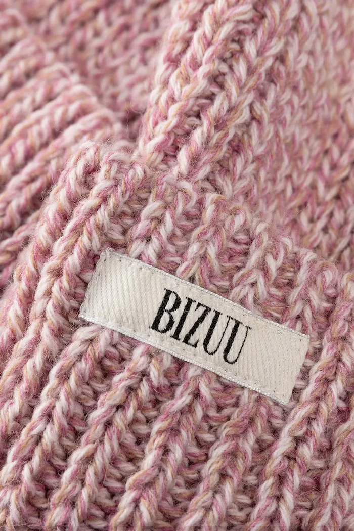 BIZUU шапка beanie дамска с вълна BALBI розова BALBI RÓŻOWY