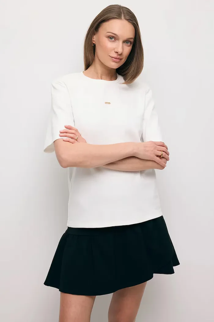 BIZUU Тениска MELISA дамска в бяло MELISA KREMOWY