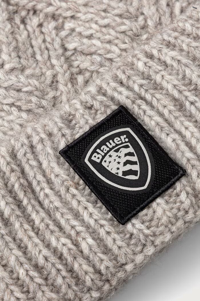 Blauer шапка с помпон дамска с вълна бежова BLDA05565