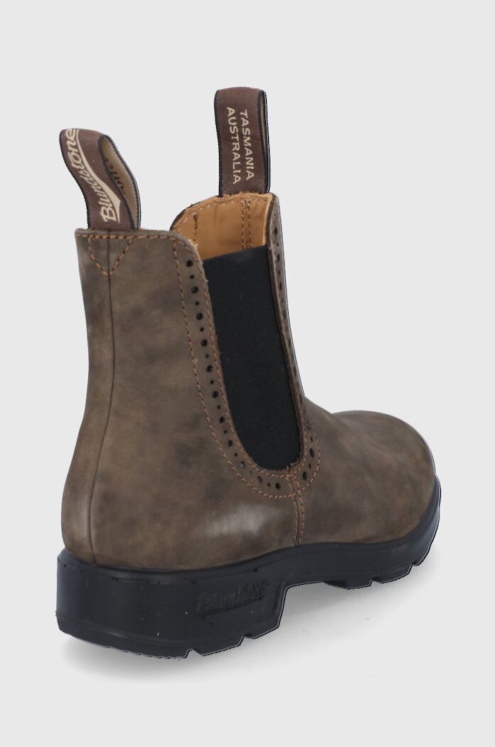 BLUNDSTONE Кожени боти челси 1351 дамски в кафяво с равна подметка