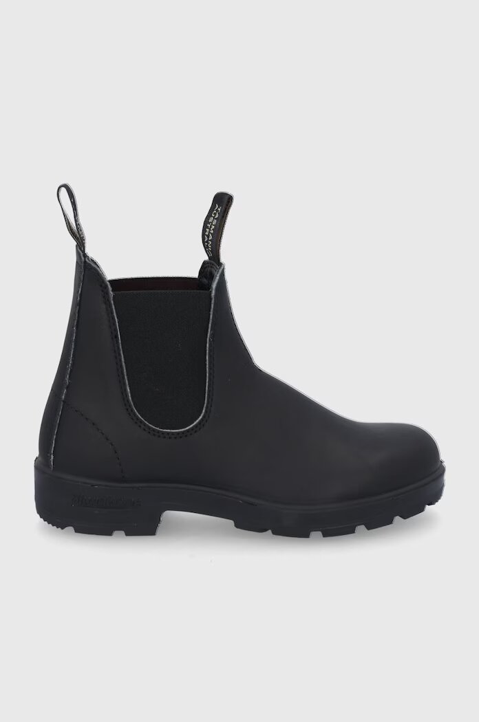 BLUNDSTONE Кожени боти челси 510 дамски в черно с равна подметка