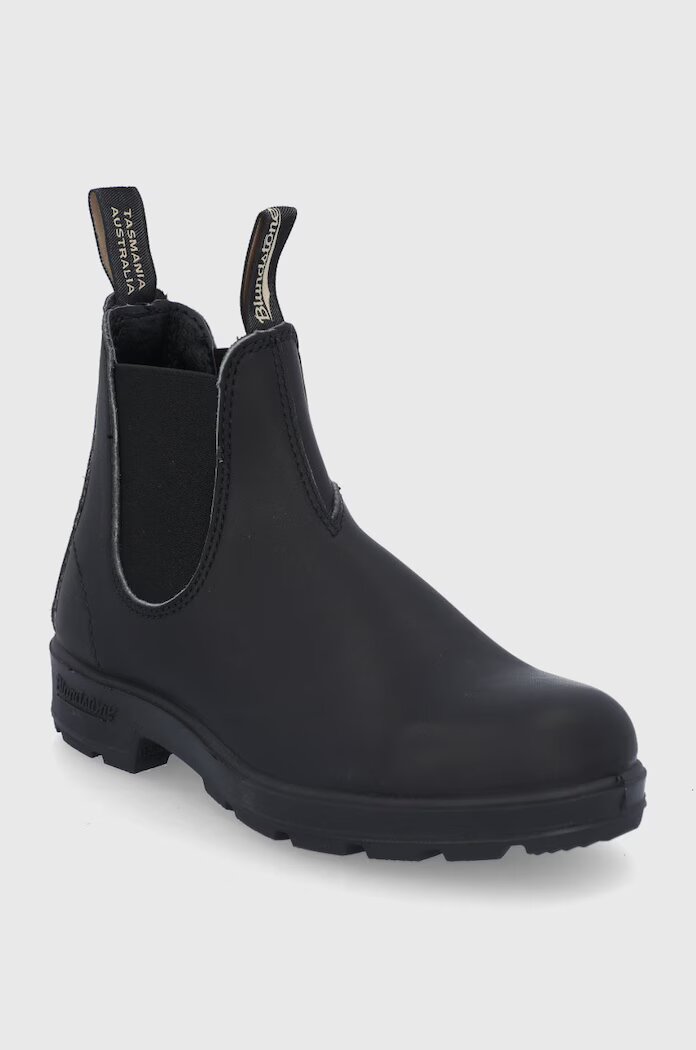 BLUNDSTONE Кожени боти челси 510 дамски в черно с равна подметка