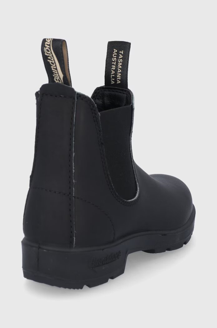 BLUNDSTONE Кожени боти челси 510 дамски в черно с равна подметка