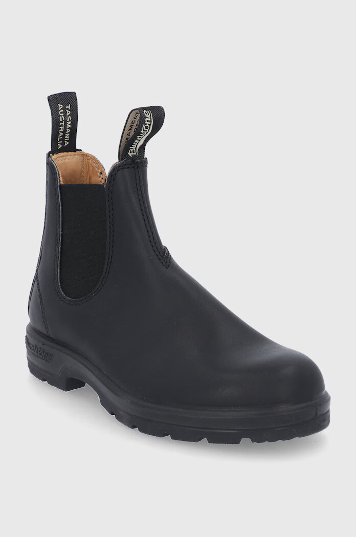 BLUNDSTONE Кожени боти челси 558 в черно с равна подметка