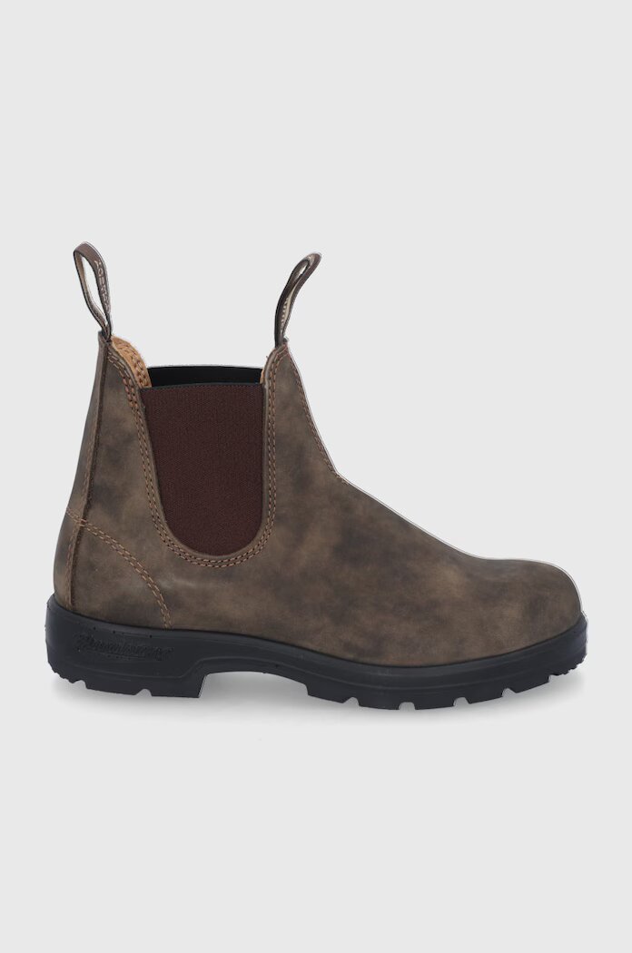 BLUNDSTONE Кожени боти челси 585 дамски в кафяво с равна подметка 585