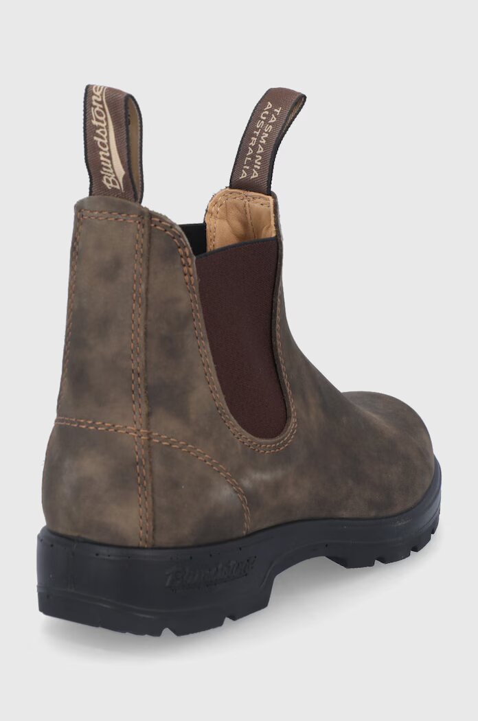 BLUNDSTONE Кожени боти челси 585 дамски в кафяво с равна подметка 585