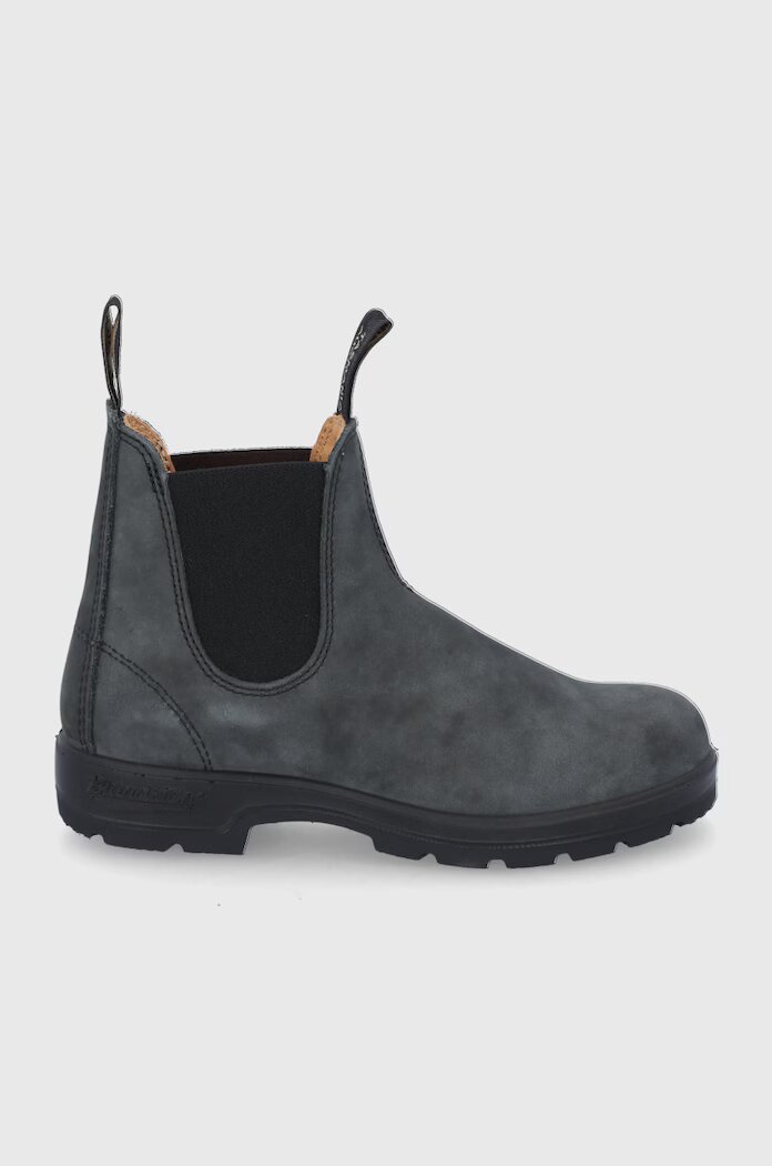 BLUNDSTONE Кожени боти челси 587 дамски в сиво с равна подметка 587