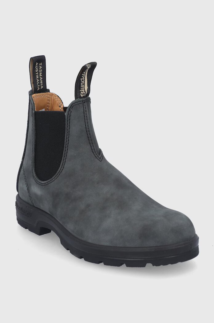 BLUNDSTONE Кожени боти челси 587 дамски в сиво с равна подметка 587