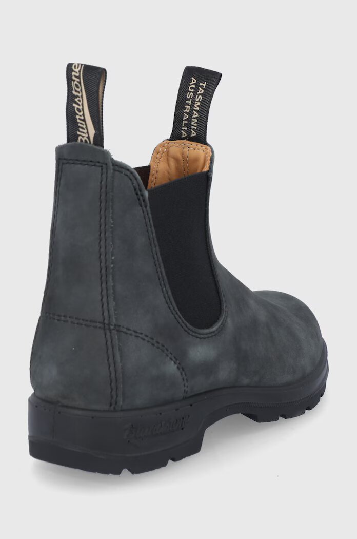 BLUNDSTONE Кожени боти челси 587 дамски в сиво с равна подметка 587