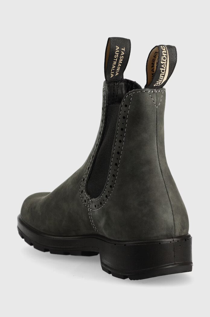 BLUNDSTONE Велурени боти челси 1630 в сиво с равна подметка
