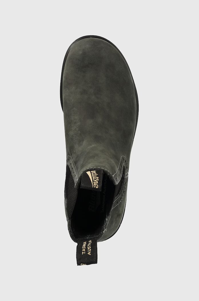 BLUNDSTONE Велурени боти челси 1630 в сиво с равна подметка