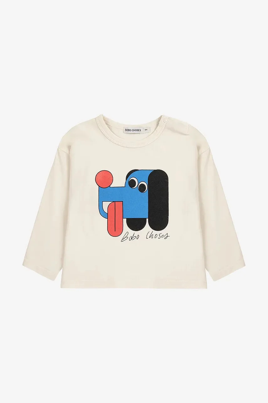 Bobo Choses Бебешка памучна блуза с дълъг ръкав Doggy Mate